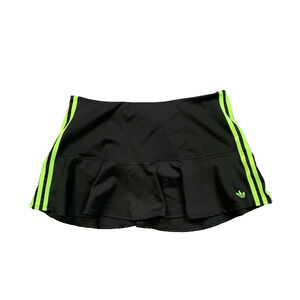 Adidas Skirt Womens L Large Black Lime Originals Adicolor Interlock Stripes Mini
